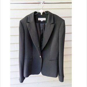 Elie Tahari Black Pinstripe Blazer Jacket Suit 10P Petite